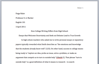 Creative writing essay