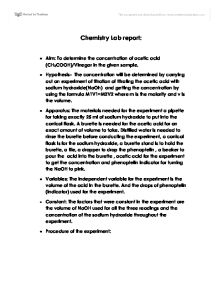 Lab report chemistry